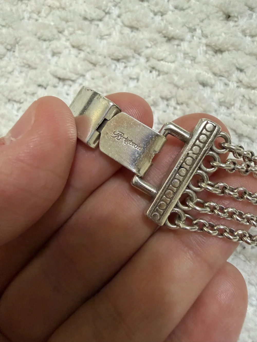Brighton Multi-Chain Flowers and Hearts Bracelet Silver Tone